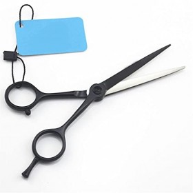 Ciseaux de coupe de cheveux professionnels noirs, outils de salon de coiffure droits couleur: coupe uniquement coupe ajout R...