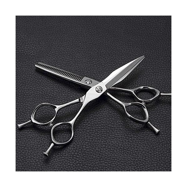 Ciseaux à cheveux ciseaux de barbier 6 pouces ciseaux de coiffure ciseaux de coupe de cheveux + ensemble de cisaillement plat