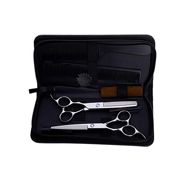 Ensemble de ciseaux de coiffeur, ciseaux de coiffure professionnels pour gaucher - Ciseaux de coiffure pour gaucher - 6,0" en