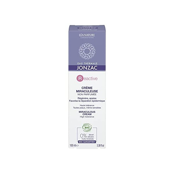 Eau Thermale Jonzac - Crème miraculeuse - Reactive - Peaux réactives à intolérantes - Certifié Bio Cosmos Organic - Tube de 1...