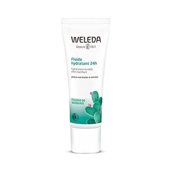 Weleda - Fluide Hydratant 24&nbsp;h au Figuier de Barbarie - Peaux Normales à Mixtes - Tube 30&nbsp;ml Crème Jour et Nuit