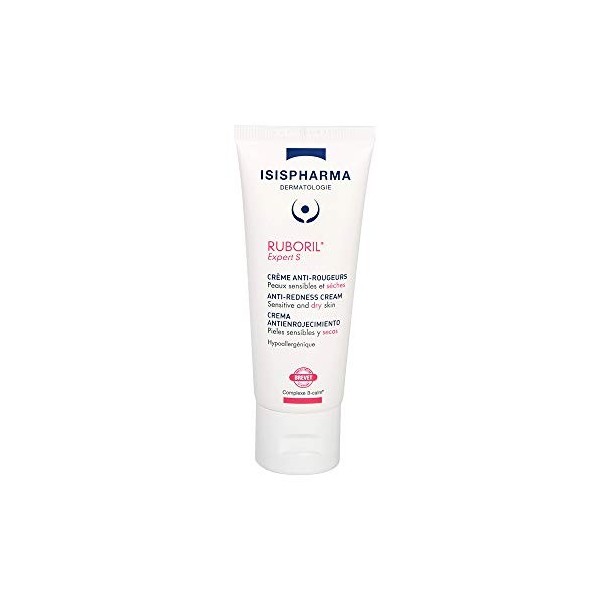 Isispharma RUBORIL Expert S Gel-crème Anti-Rougeurs Apaisant 40 ml - Peaux Sèches et Sensibles – Beurre de Karité, Huile de C...