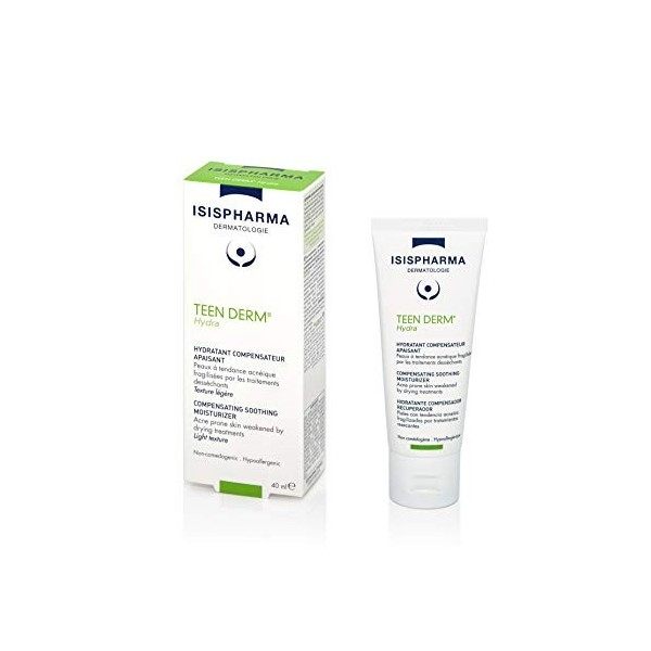 ISISPHARMA - Teen Derm Hydra Crème 40 ml - Hydratant compensateur apaisant - Peaux à tendance acnéique fragilisées par les tr