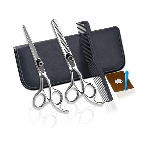 Ensemble de ciseaux de coiffure, kit professionnel de ciseaux de coupe pour cheveux amincissants pour hommes, femmes, salon d