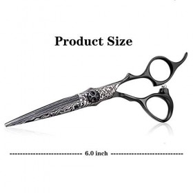 RIJPEX Ciseaux De Coiffeur 6 Pouces Vintage Noir En Acier Inoxydable Coupe Droite Outils De Coiffeur Ciseaux De Coiffeur