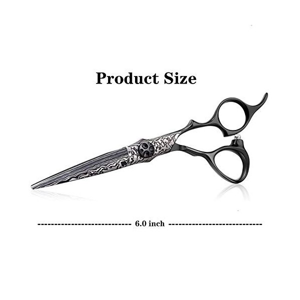 RIJPEX Ciseaux De Coiffeur 6 Pouces Vintage Noir En Acier Inoxydable Coupe Droite Outils De Coiffeur Ciseaux De Coiffeur