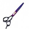 RIJPEX Kit de ciseaux de coupe de cheveux 7 pouces Ciseaux à dents violettes Ciseaux de coiffure en acier inoxydable Ciseaux 