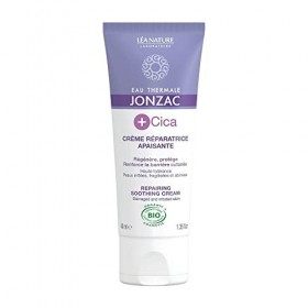 Eau Thermale Jonzac - Crème réparatrice apaisante - +Cica - Peaux abîmées et irritées - Certifié Bio Cosmos Organic - Tube de...