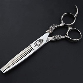 GaoF Ciseaux de Coiffure de 6 Pouces, Ciseaux de Coiffure spéciaux, Ciseaux Plats + Ciseaux à Dents, Costume doutils Authent