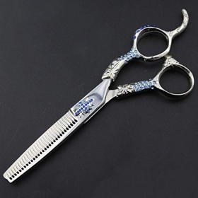 GaoF Coiffeur Professionnel de 6 Pouces, Ensemble de Ciseaux Plats incrustés de Diamants + Ciseaux à Dents, résistant à la Co
