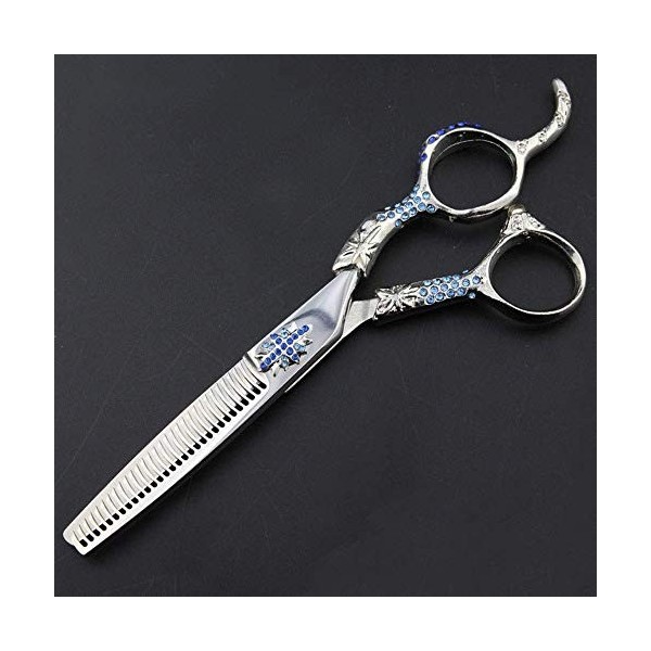 GaoF Coiffeur Professionnel de 6 Pouces, Ensemble de Ciseaux Plats incrustés de Diamants + Ciseaux à Dents, résistant à la Co