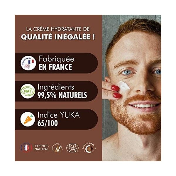 Crème Hydratante Matifiante pour homme de Monsieur BARBIER | Naturelle, Végane et Française, certifiée COSMOS NAT / Ecocert |...