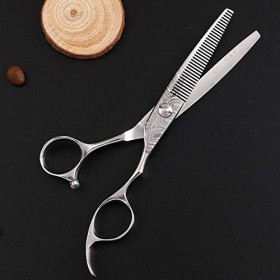 Ciseaux de Coiffure Salon de Coiffure Ciseaux de Coiffeur en Argent 440c Ciseaux à Dents à Coupe Plate en Acier, ToothCut6Inc
