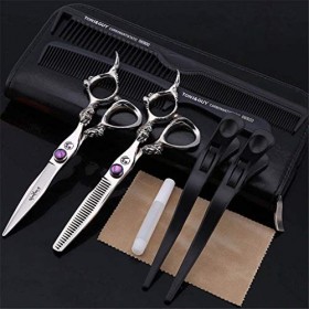Couper Les Cheveux Ciseaux Set Professionnel Coiffure Set Barber Ciseaux Amincissants Silver 6 Pouces Hair Salon Dents Plates