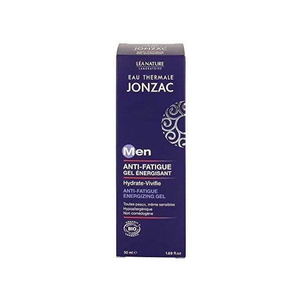 Eau Thermale Jonzac - Gel énergisant anti-fatigue - Men - Tous types de peaux, même sensibles - Certifié Bio Cosmos Organic -...