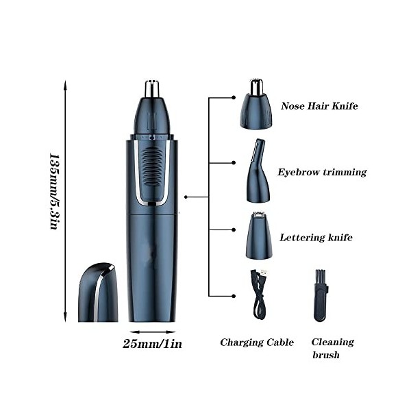 LHK Tondeuse à Poils de Nez, Tondeuse électrique 3 en 1, tondeuses à Sourcils pour Le Visage avec Lames à Double Tranchant, R