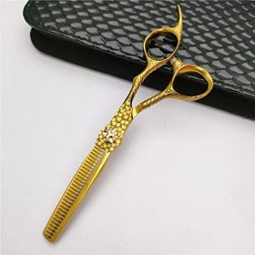 Ciseaux de coiffeur coupe de cheveux, 6,0 pouces 440c doré 3D en relief avion ciseaux à cheveux coupe de salon + ensemble de ...