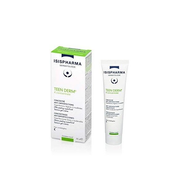Isispharma - Teen Derm K Concentrate Crème - Soin Concentré Nuit Anti-imperfections - Peaux Mixtes à Grasses Tendance Acnéiqu...