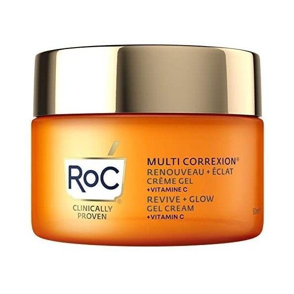 RoC - Multi Correxion Revive + Glow Gel-Crème à la Vitamine C - Anti-Rides et Vieillissement - Anti-Âge - Hydratant Raffermis