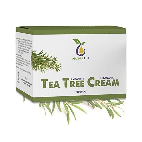 Crème à lhuile de Tea Tree BIO 100ml, vegan - Creme à lhuile darbre à thé à utiliser sur les peaux impures, les boutons su Cr...
