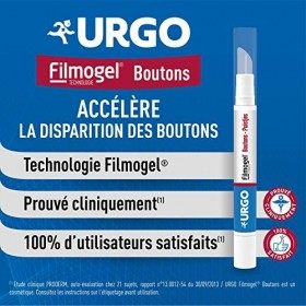 Urgo - Stylo Filmogel Boutons - Accélère la disparition, Purifie - Film invisible - 2ml Crème Jour et Nuit