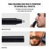 NOGRAX Tondeuse à poils de nez, 2 en 1 USB rechargeable Tondeuse à poils de nez Rasoir à barbe électrique Oreille Nez Coupe d