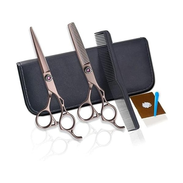 7pcs Ciseaux De Coiffure Ensemble De Ciseaux De Cheveux De 6 Pouces Ensemble De Ciseaux De Coiffeur Professionnels Ensemble D