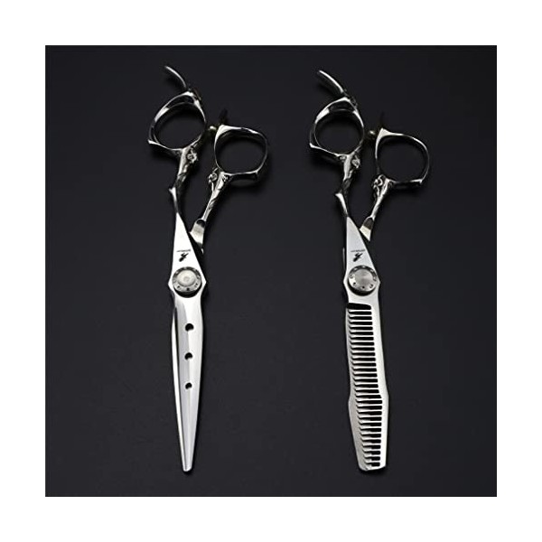 KOAIEZ Ensemble De Ciseaux De Barbier en Acier Inoxydable en Argent en Argent De 6,0 Pouces, Cisaillements De Coiffure Multif