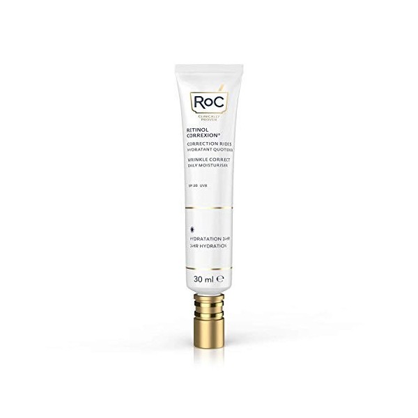 RoC - RetinolCorrexion Wrinkle Correct Soin de jour SPF 20 - Crème pour le visage avec rétinol et vitamine E - Anti-rides et ...