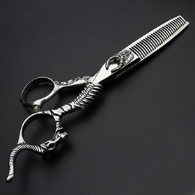 HAOTING Ciseaux Amincissants 5,5 Pouces personnalité Ciseaux de Coiffeur Japon 440C Outils de Coupe et de Coiffure clairsemés