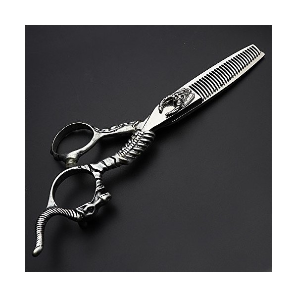 HAOTING Ciseaux Amincissants 5,5 Pouces personnalité Ciseaux de Coiffeur Japon 440C Outils de Coupe et de Coiffure clairsemés