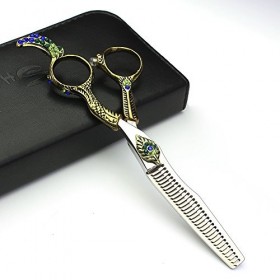 HAOTING Ciseaux Amincissants 6"Ciseaux de Coiffeur Professionnels Coupe de Coiffure tondeuses de Salon de Coiffure Ciseaux de