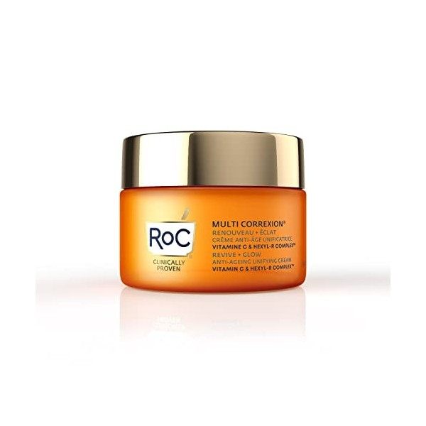 RoC - Multi Correxion Crème Unifiante Vitamine C Riche - Lisse les Rides - Améliore la Tonalité de la Peau - Empêche les Tach