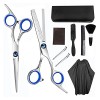 Lot de 10 ciseaux à cheveux professionnels de 15,2 cm avec sac, peigne, pince, brosse, coupe de cheveux, amincissement, coiff