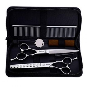 Kit de ciseaux de toilettage pour animaux de compagnie, 3 pièces de ciseaux professionnels en acier inoxydable pour animaux d