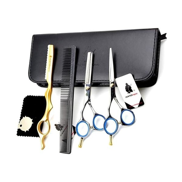 Ciseaux de coiffure pour gaucher 5,5", ciseaux de coiffeur coupe et amincissement des cheveux parfaits pour les coiffeurs gau