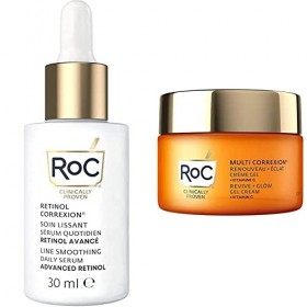 Roc Line Smoothing Serum Dia 30 Ml & oc Revive + Glow Crema En Gel 50Ml Crème Jour et Nuit