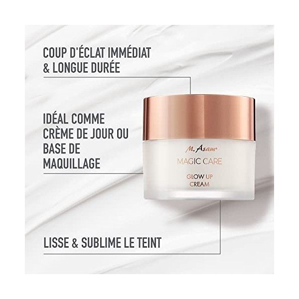 M. Asam MAGIC CARE Glow Up Crème sublimatrice de teint 50 ml – Crème de jour & base de maquillage aux pigments réflecteurs C...