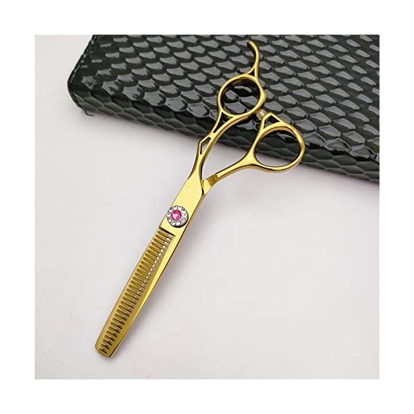 Ciseaux de coiffeur coupe de cheveux, 6,0 pouces 440c rouge diamant vis ciseaux à cheveux coupe de salon + amincissement ense