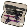 Kit de ciseaux de toilettage, ciseaux à cheveux pour main gauche 6 pouces violet coupe ciseaux amincissants ciseaux de coiffe