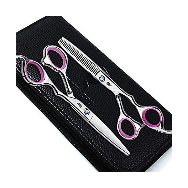 DIHAO Ciseaux Coiffure Professionnels Kit Ensemble de Ciseaux de Coupe de Cheveux en Acier Inoxydable pour Les Coupes Cheveux