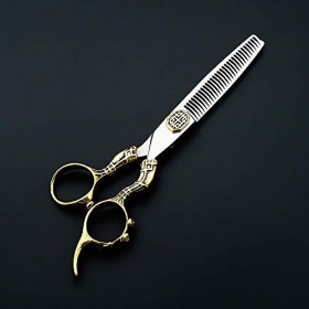 WYGC Coiffure Professionnelle 6,0 Pouces Or Vintage Ciseaux De Coiffure Professionnels Cisailles Plates, Cisailles à Effiler,