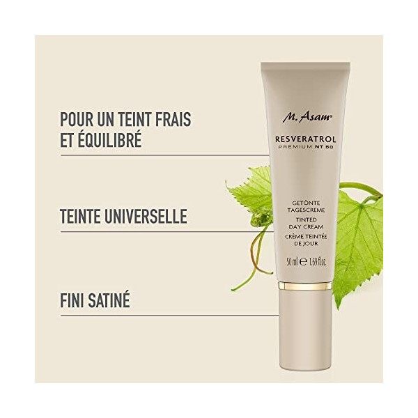 M.Asam Resveratrol Premium NT50 BB Crème 50ml – Crème de jour teintée au resvératrol, pour une peau lissée et un teint unif C...