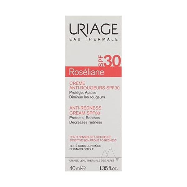 Uriage Roséliane Crème Anti-Rougeurs SPF 30 40 ml, 1 Unité Crème Jour et Nuit