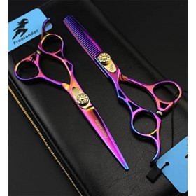 KOAIEZ Coiffures De Coiffure De Coiffure De 5,5 Pouces en Acier Inoxydable, Ciseaux De La Main De Salon À Salon Multifonction