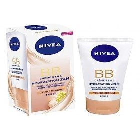 NIVEA Essentials BB Cream Hydratation 24H +Éclat, Crème hydratante visage teinte, Soin femme à lhuile de Jojoba BIO, Soin de ...