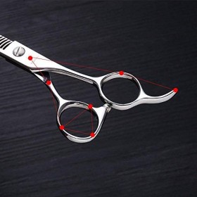 XYSQWZ Ensemble de Ciseaux à Cheveux Professionnels, Ciseaux, 6.0 Pouces Dents de Bois de cervidés dent en Acier Inoxydable C