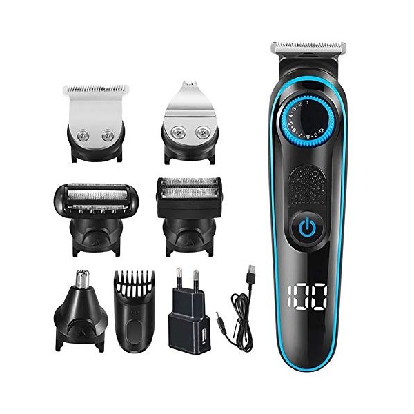 Tous-dans-1 Tondeuse Barbe Pour Les Hommes,professionnel Tondeuse Cheveux Electrique,rechargeable Silencieuse Tondeuse De Pré