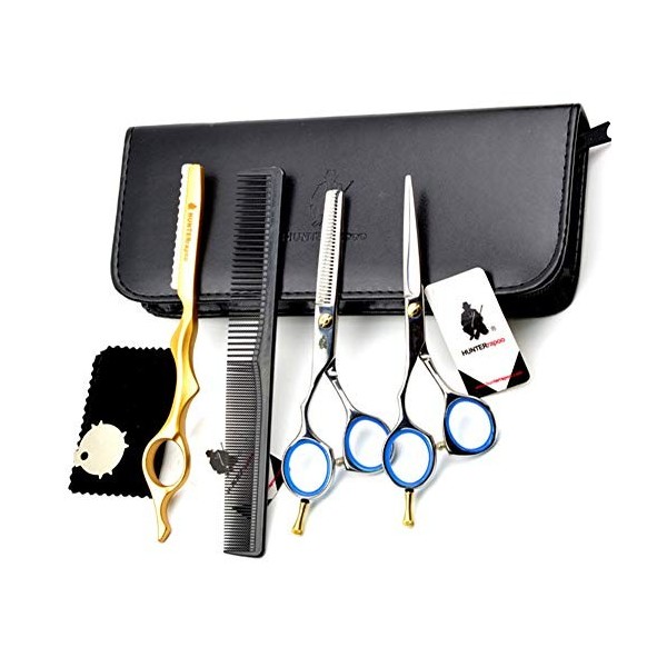 WYGC Scissors Gaucher Ciseaux Coiffure 5.5",Ciseaux de Coiffeur Coupe De Cheveux et Coupe éclaircie Parfait pour Coiffeur Gau