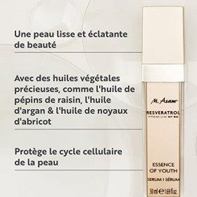 M.Asam Resveratrol Premium NT50 Sérum 50ml – Anti-aging Sérum lissant au resveratrol - Effet lissant et raffermissant, Fort